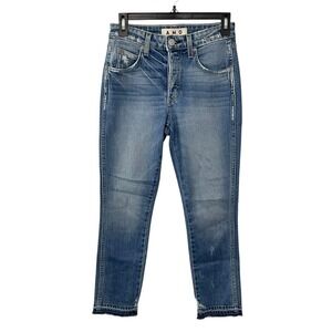 AMO Babe Rosebowl Jeans‎ Women's Size 26 High Rise Distressed Cropped Denim